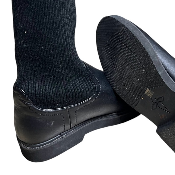 T.Taccardi Black Patent Leather Slouch Roll Top Boots Womens Size 41 EUR US 10 - Picture 6 of 8